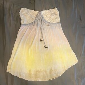 Free People Ombre Pastel Gray, Pink, Yellow Tunic Halter or Strapless Tunic